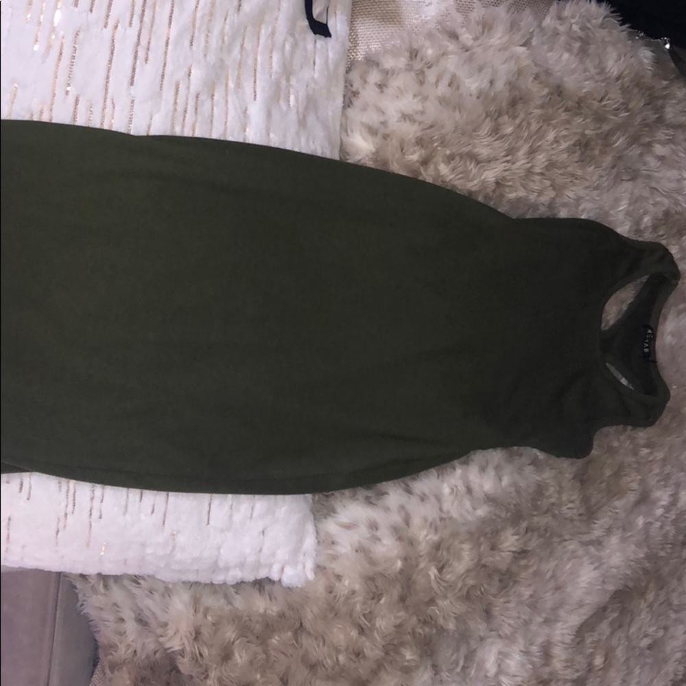 Forest green pencil dress